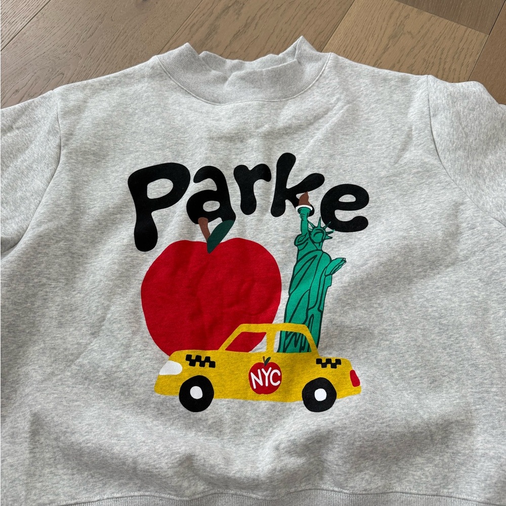 Parke NYC logo mock neck sweatshirt XXL new sold out gray New York City